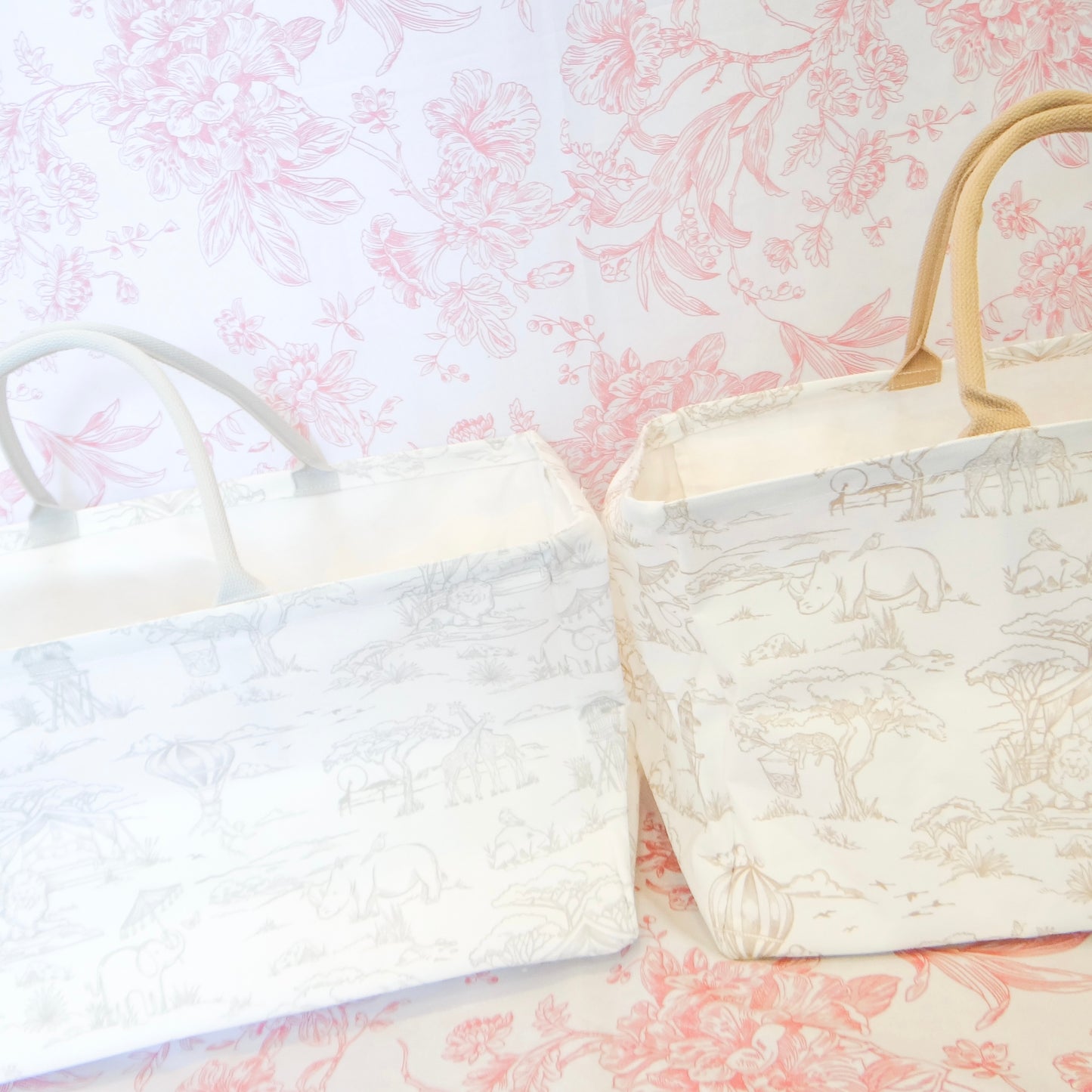 Sweet Safari Toile Storage Tote