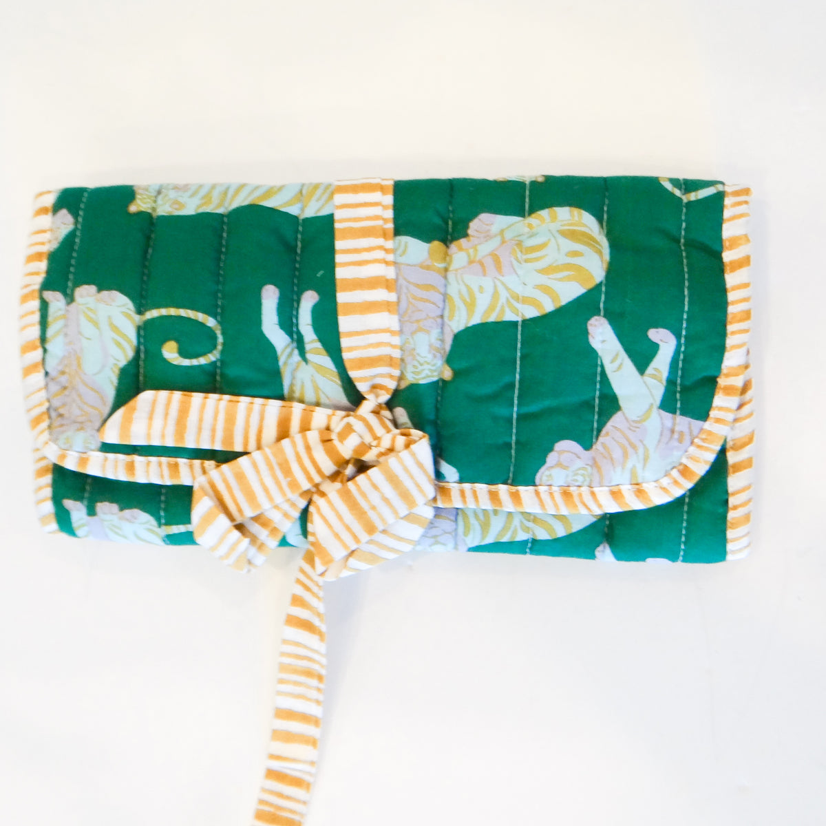Chloe Tiger Quilted Jewelry Roll