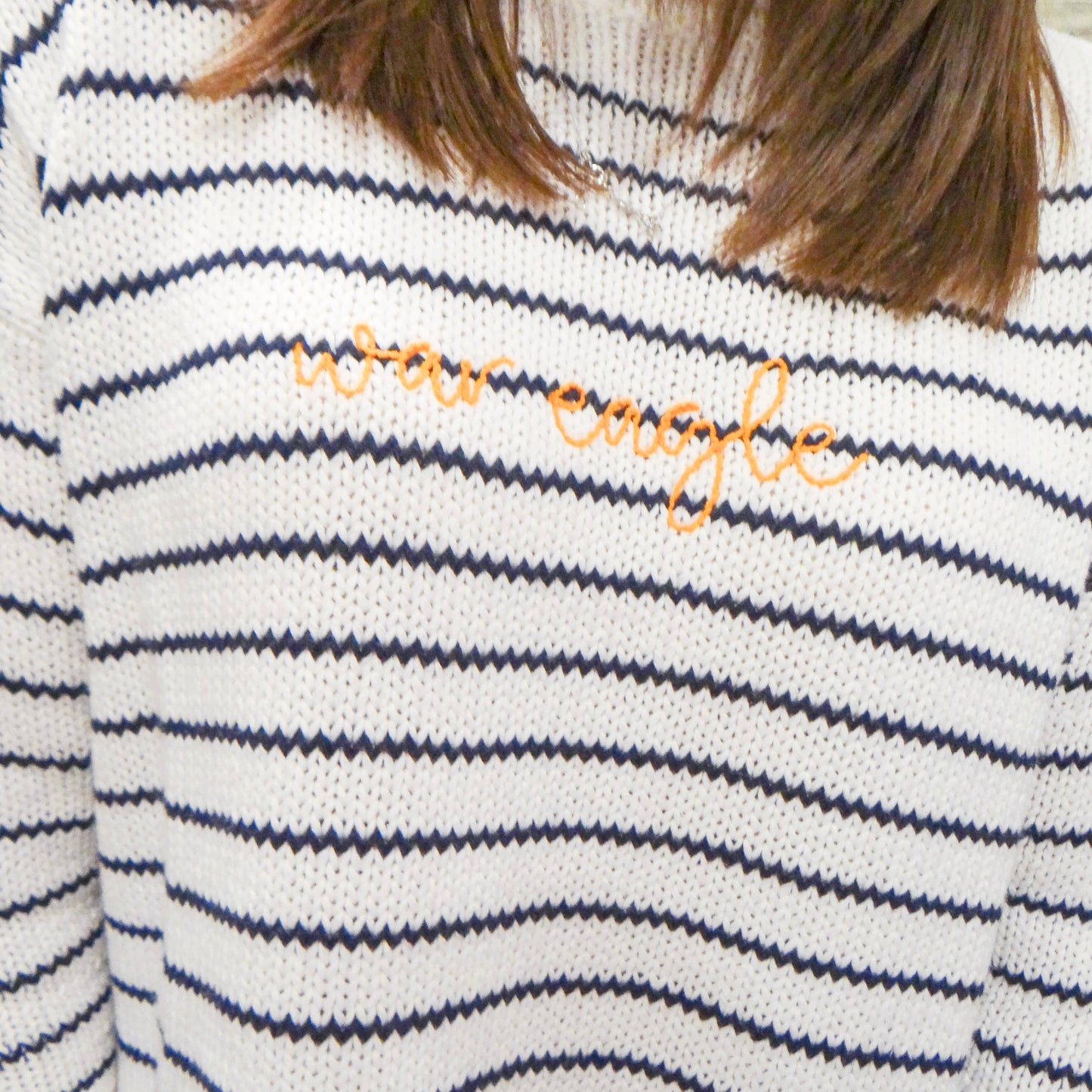 War Eagle Striped Knit Sweater