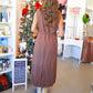 Brown Belted Maxi Dress