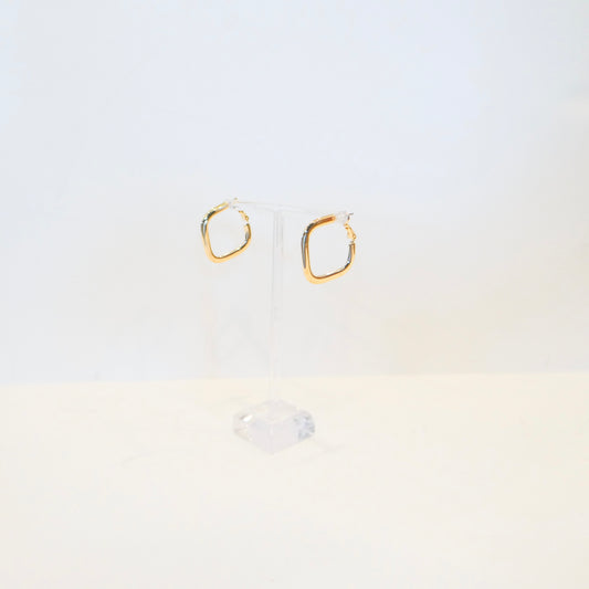 Gold Round Square Hoops