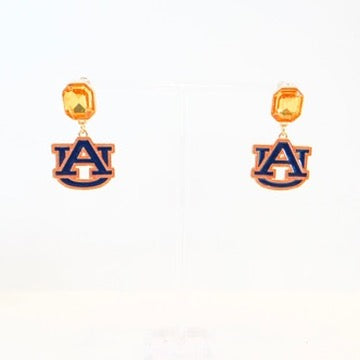 Auburn Tigers Rhinestone Earrings