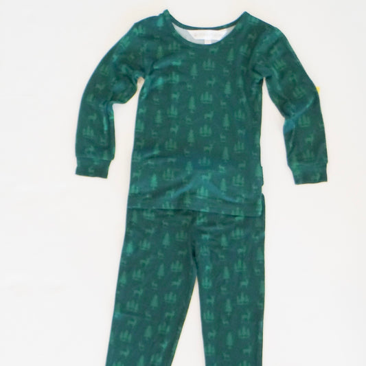 Kid's Woodsy Deer Long Sleeve Pajamas