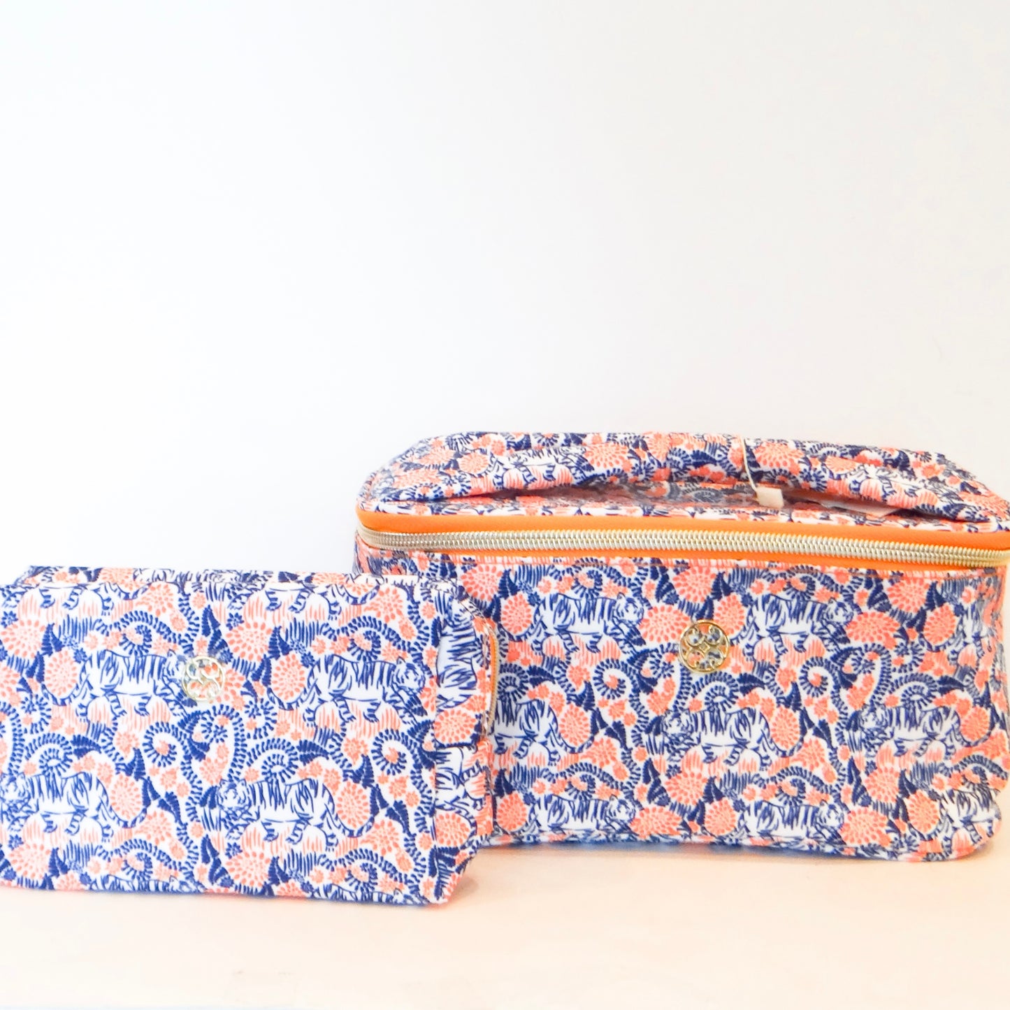 Tiger Lounge Bow Cosmetic Bag