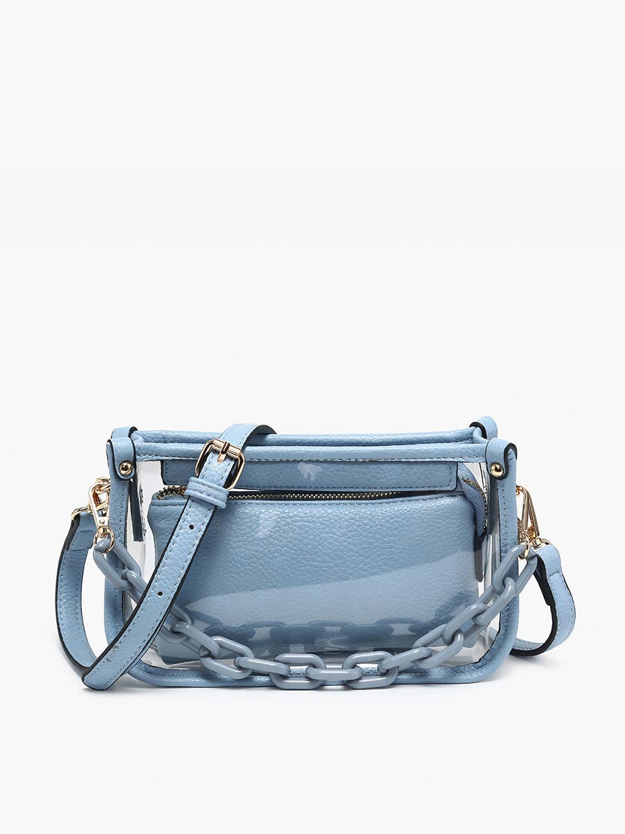 M2226CR Jessica Clear Crossbody w/ Chain: Orange