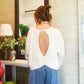 Bone Open Back Shirt