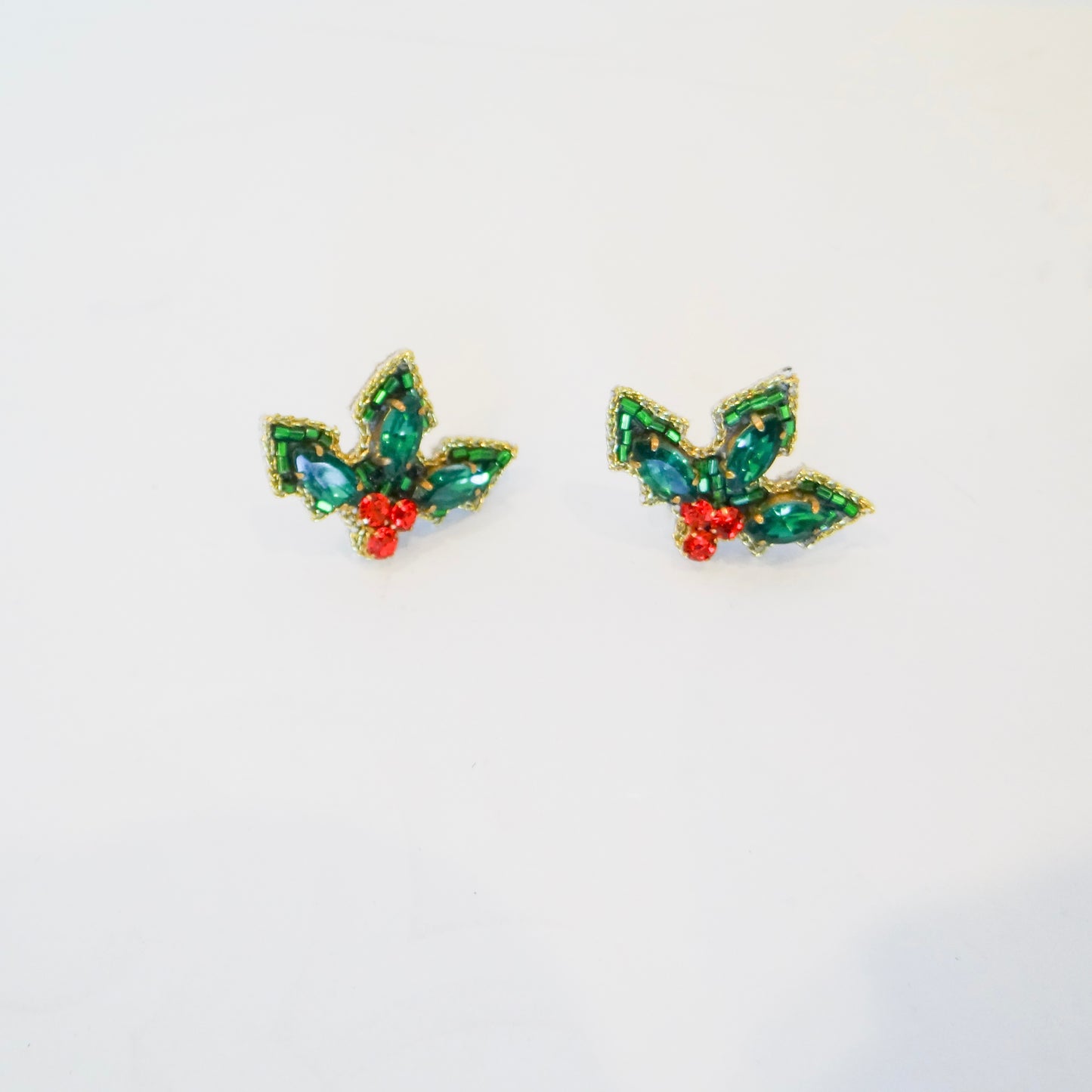 Christmas Holly Stud Earrings