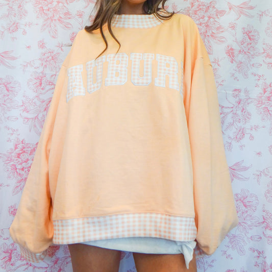 The Gingham Auburn Mock Neck