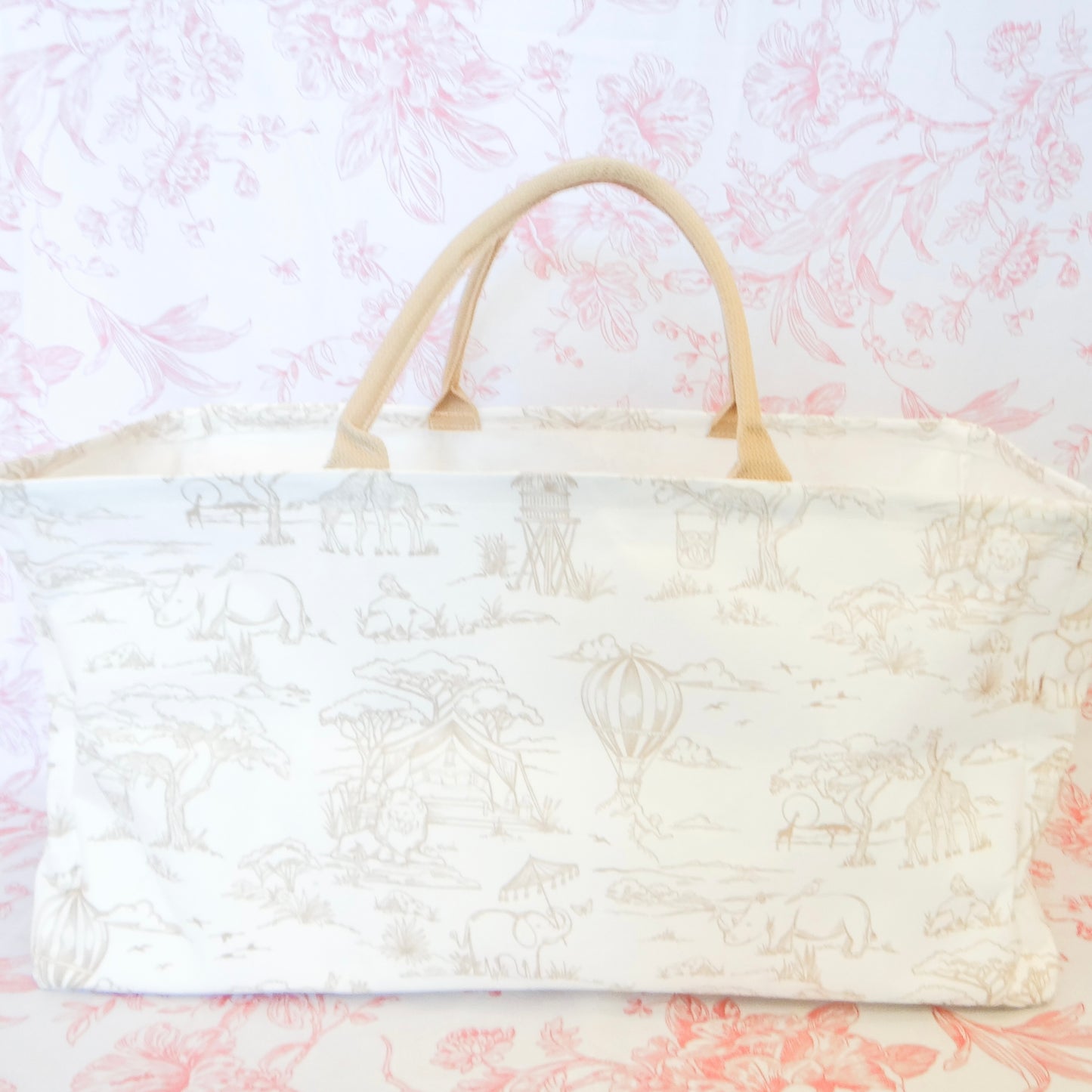 Sweet Safari Toile Storage Tote