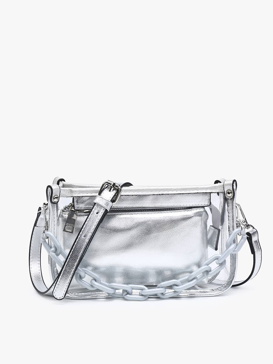 M2226CR Jessica Clear Crossbody w/ Chain: Orange