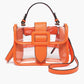 M2728 Toni Clear Flapover Crossbody Bag: Silver