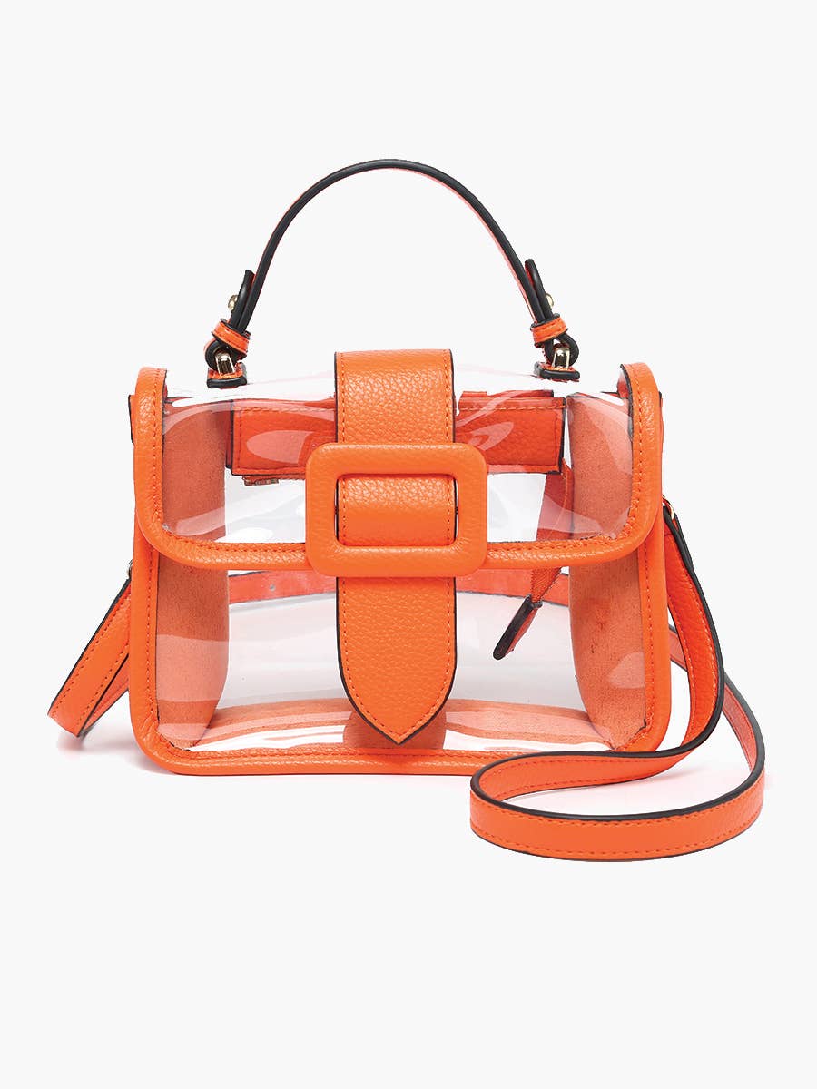 M2728 Toni Clear Flapover Crossbody Bag: Black