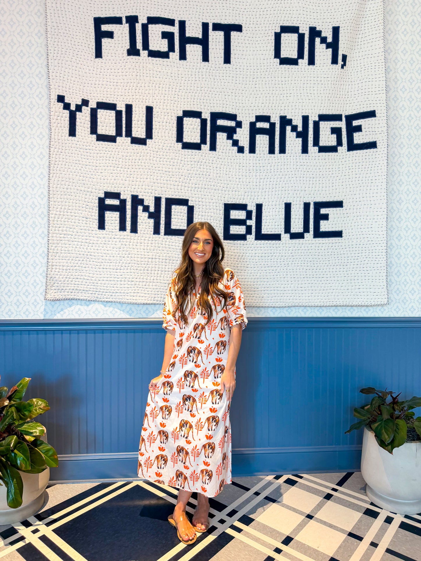 Orange Prowl Midi Dress