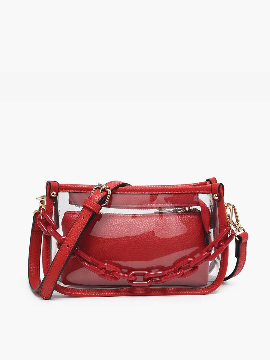 M2226CR Jessica Clear Crossbody w/ Chain: Orange