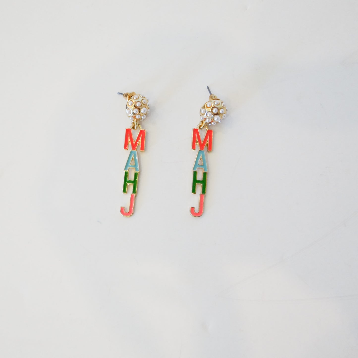 Mahj Pearl Drop Earrings