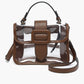 M2728 Toni Clear Flapover Crossbody Bag: Black