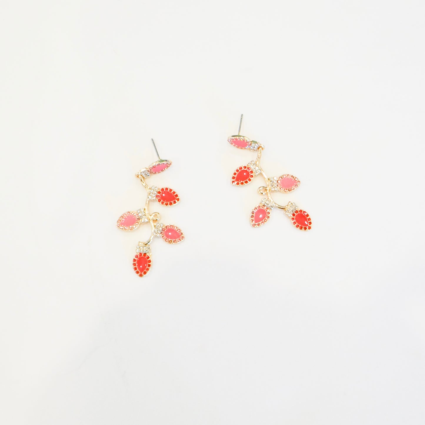 Rhinestone Christmas Light Earrings