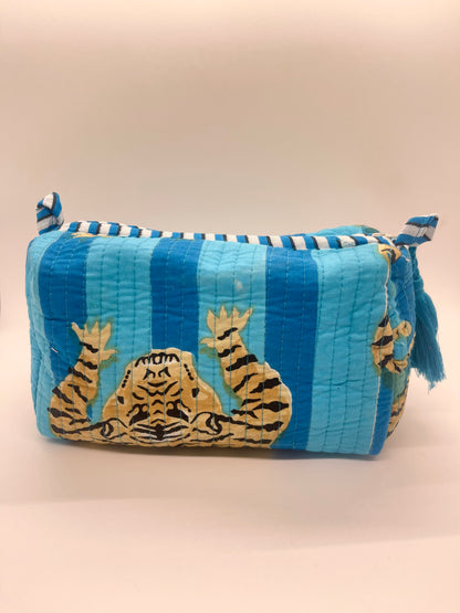 Tiger Tango Quilted Cosmetic Bag