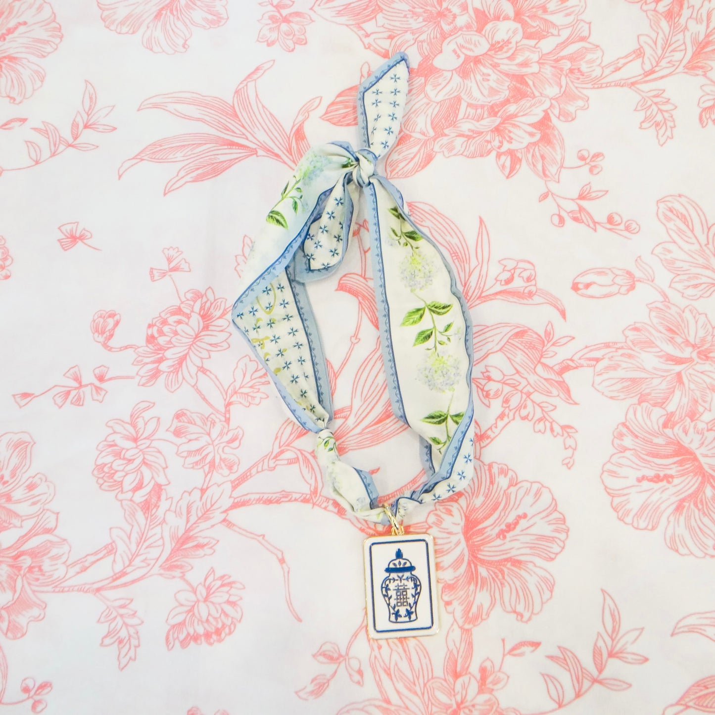 Mahjong Scarf Charm Necklace