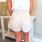 Cream Button Shorts