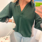 Green Quilted and Striped Top