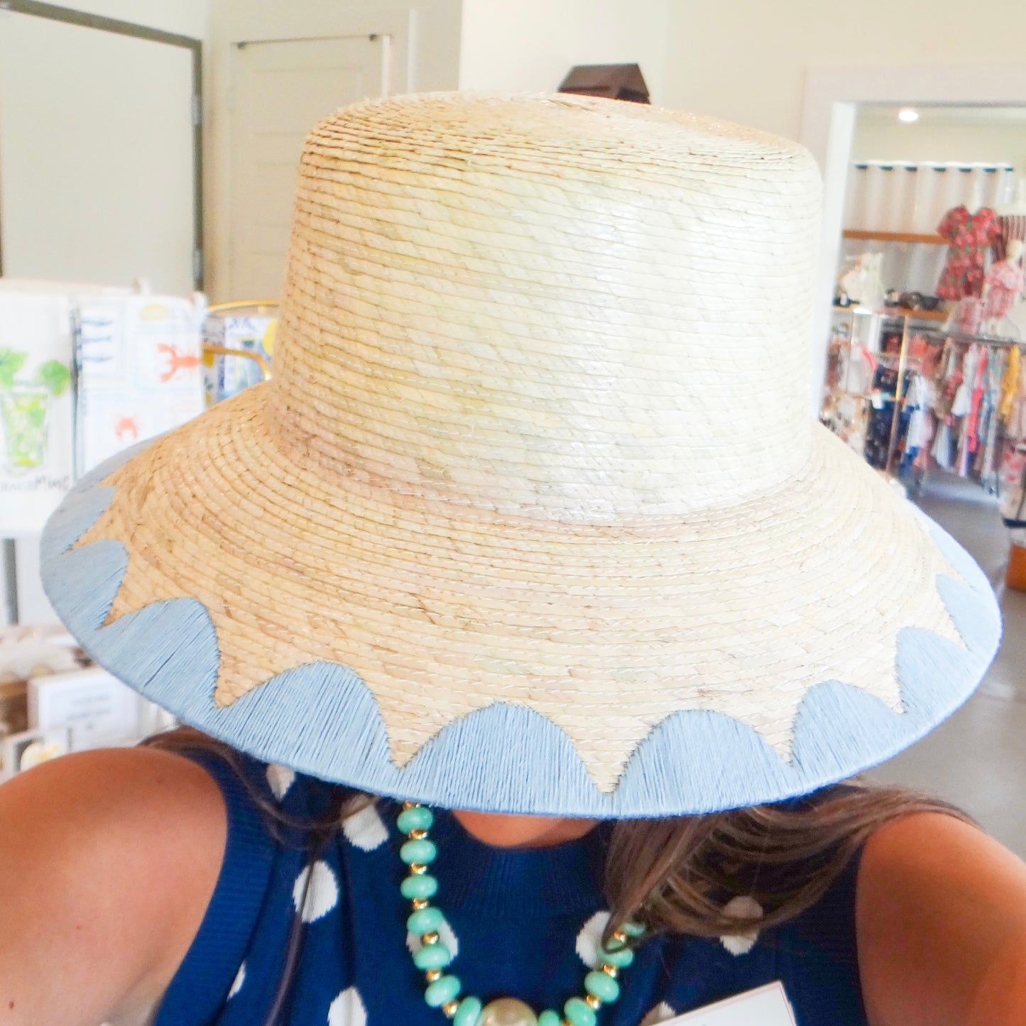 Blue Scallop Bucket Hat