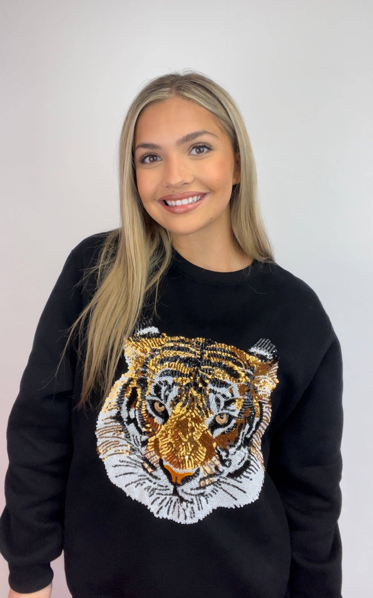 Women's Sequin Tiger Sweatshirt