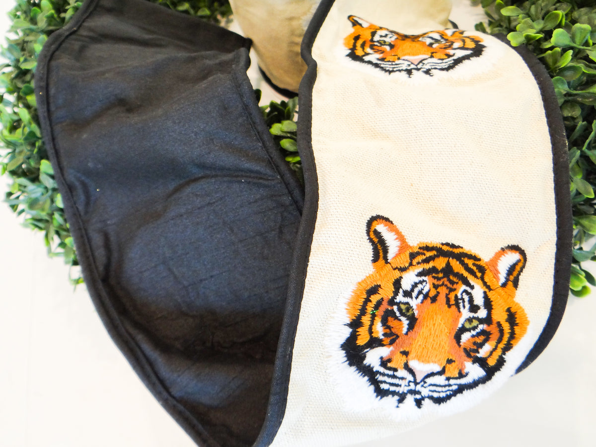 John Mark Enterprises Ribbon - Embroidered Tiger Canvas Fused Dupion 4x5 yd