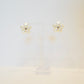 Pearl Rhinestone Flower Stud