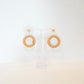 Raffia Circle and Flower Earrings