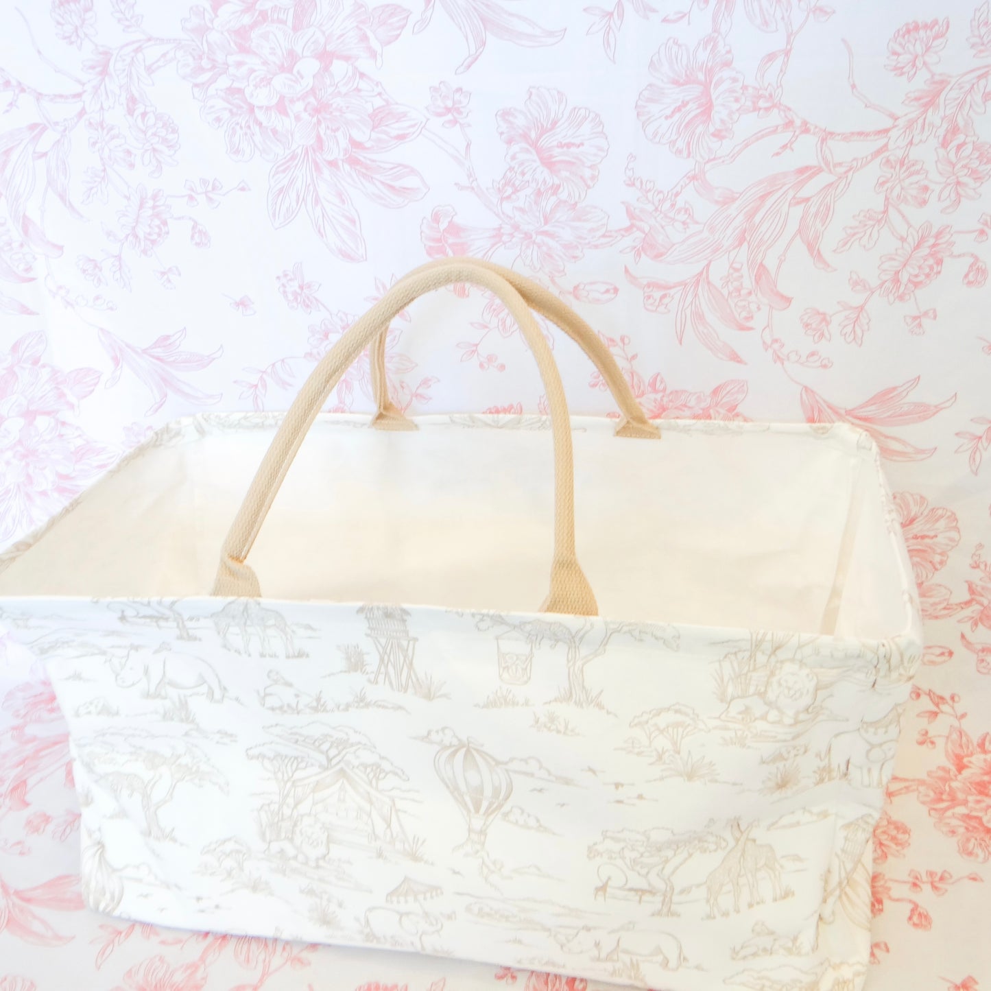 Sweet Safari Toile Storage Tote