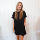 Black Button Detail Dress