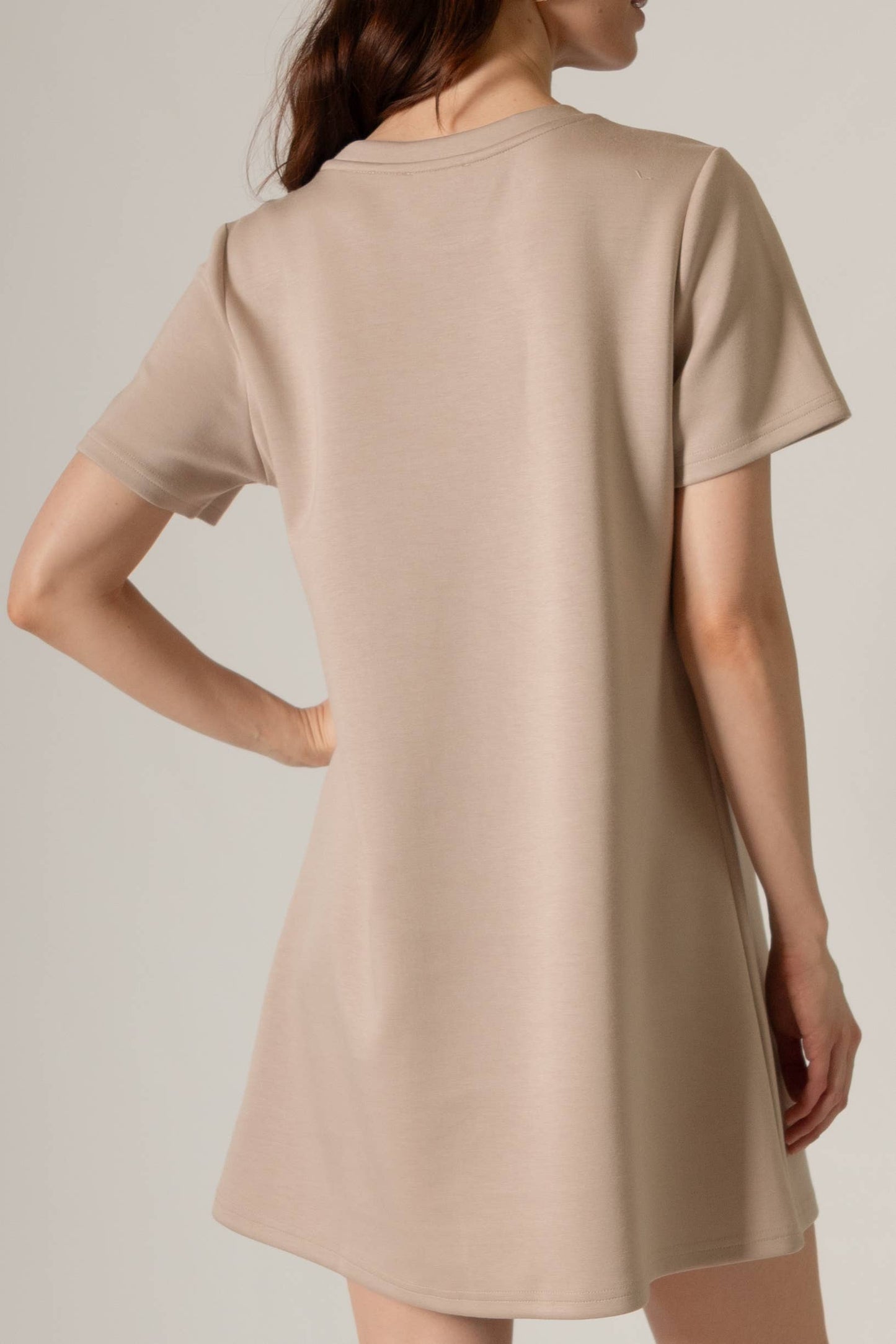 P. CILL Butter Modal Short Sleeve Dress: Navy / XL