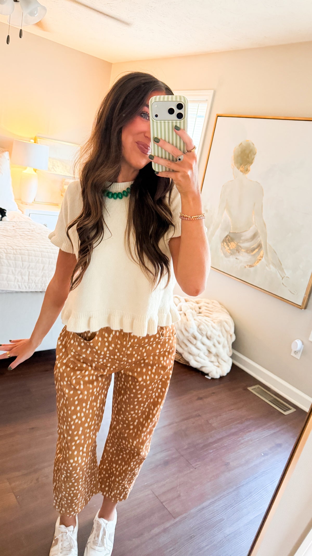 Ruffled Cream Sweater