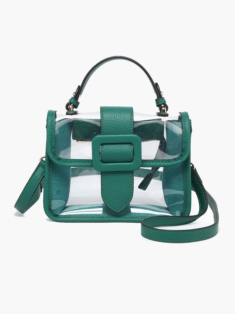 M2728 Toni Clear Flapover Crossbody Bag: Black