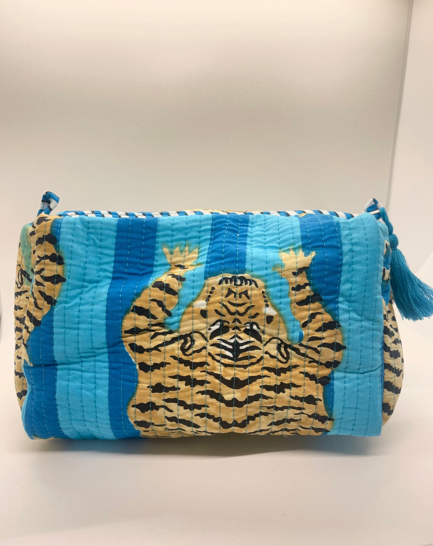 Tiger Tango Quilted Cosmetic Bag