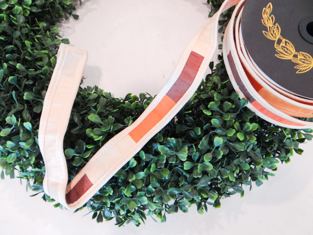 John Mark Enterprises Ribbon - Dupion Block Stripe 1x10 yd