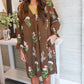 Brown Floral Mini Dress