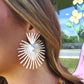 Gold Sun Burst Earrings