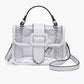 M2728 Toni Clear Flapover Crossbody Bag: Silver
