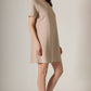 P. CILL Butter Modal Short Sleeve Dress: Navy / XS
