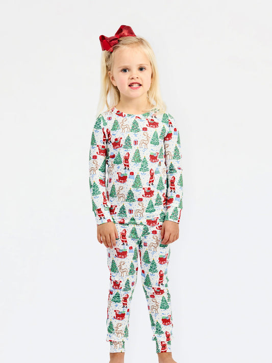 Tidings and Toile Toddler Pajamas