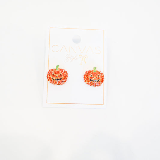 Pave Pumpkin Earrings
