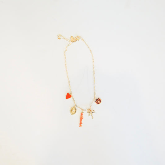 Auburn Paper Clip Charm Necklace