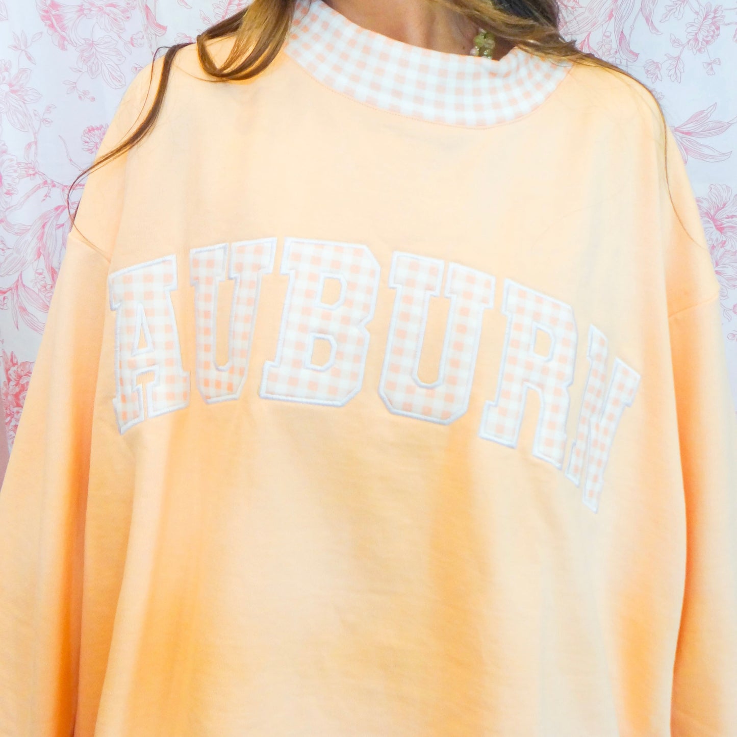 The Gingham Auburn Mock Neck