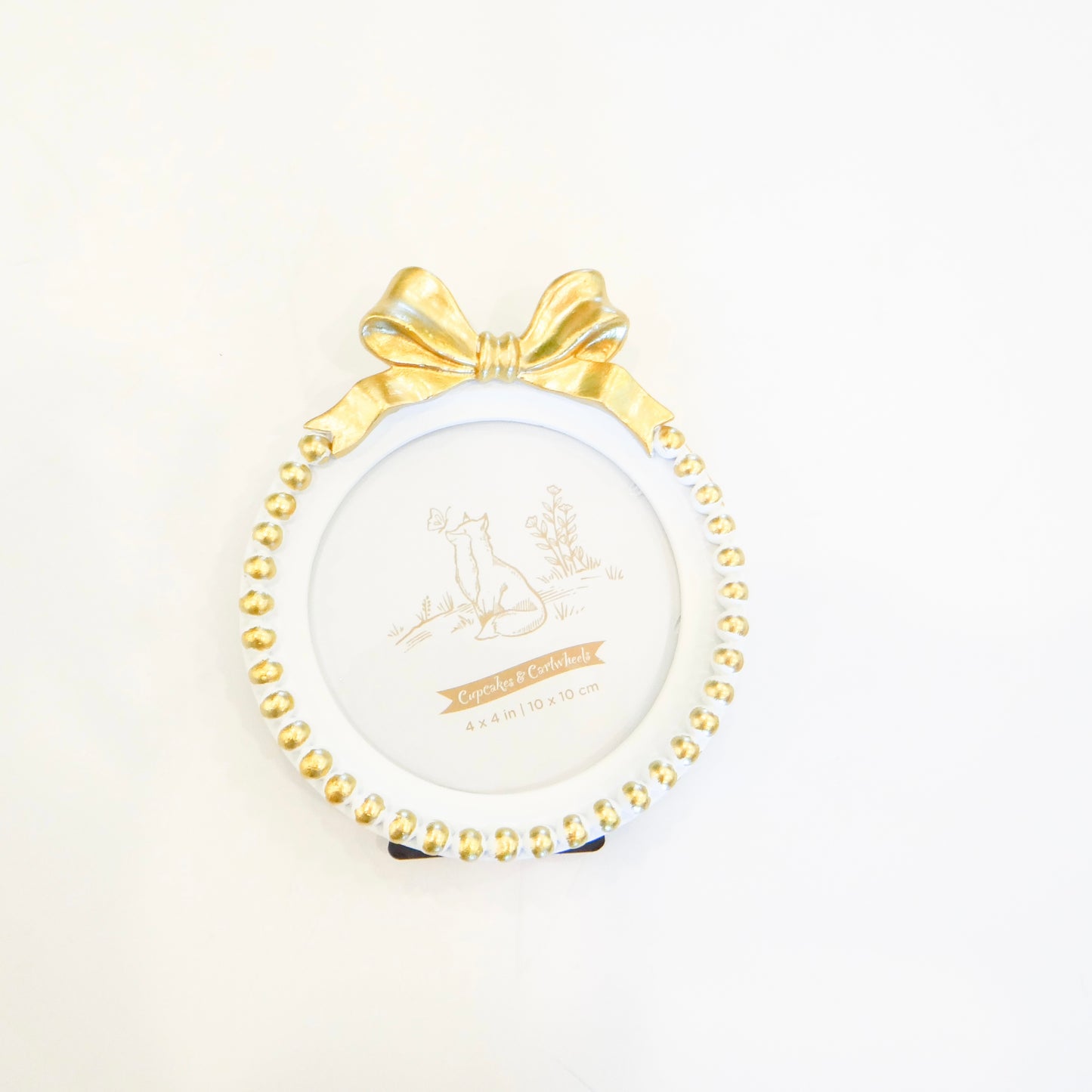 Golden Bow Round Frame