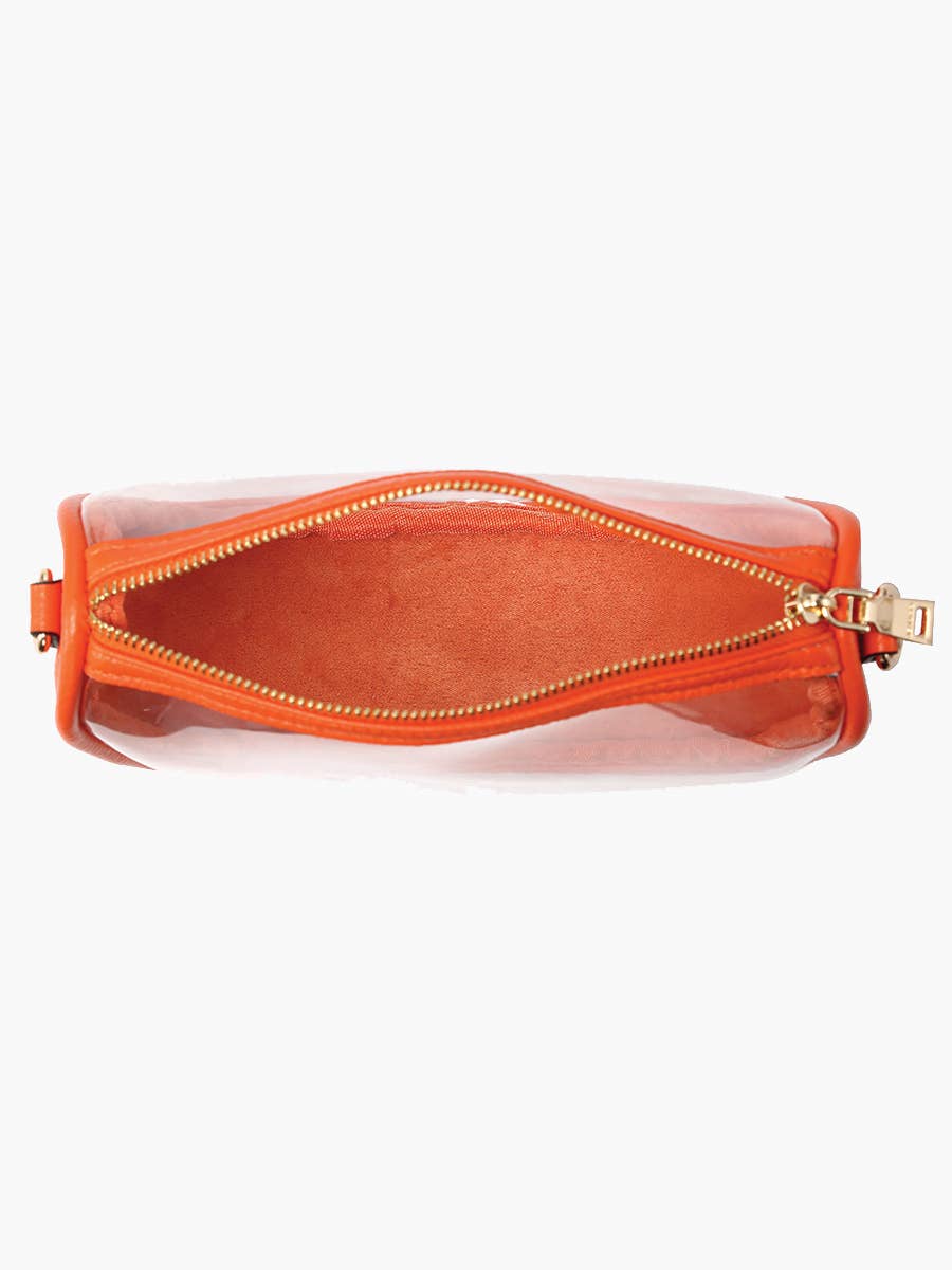 M2729 Peyton Clear Banana Crossbody Bag: Orange