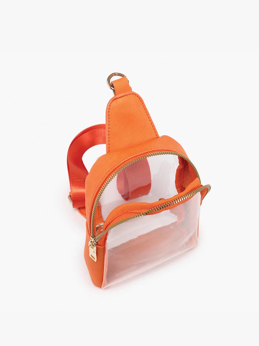 M2436CR Ellen Clear Sling Bag w/ Removable Guitar Strap: Taupe