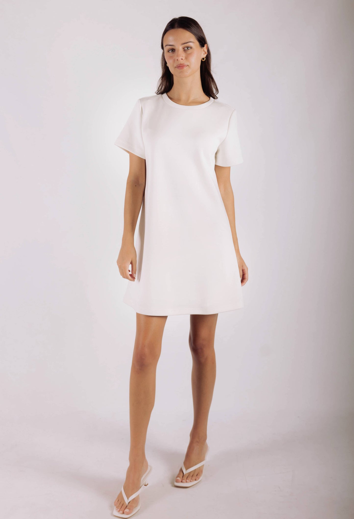 P. CILL Butter Modal Short Sleeve Dress: Navy / L