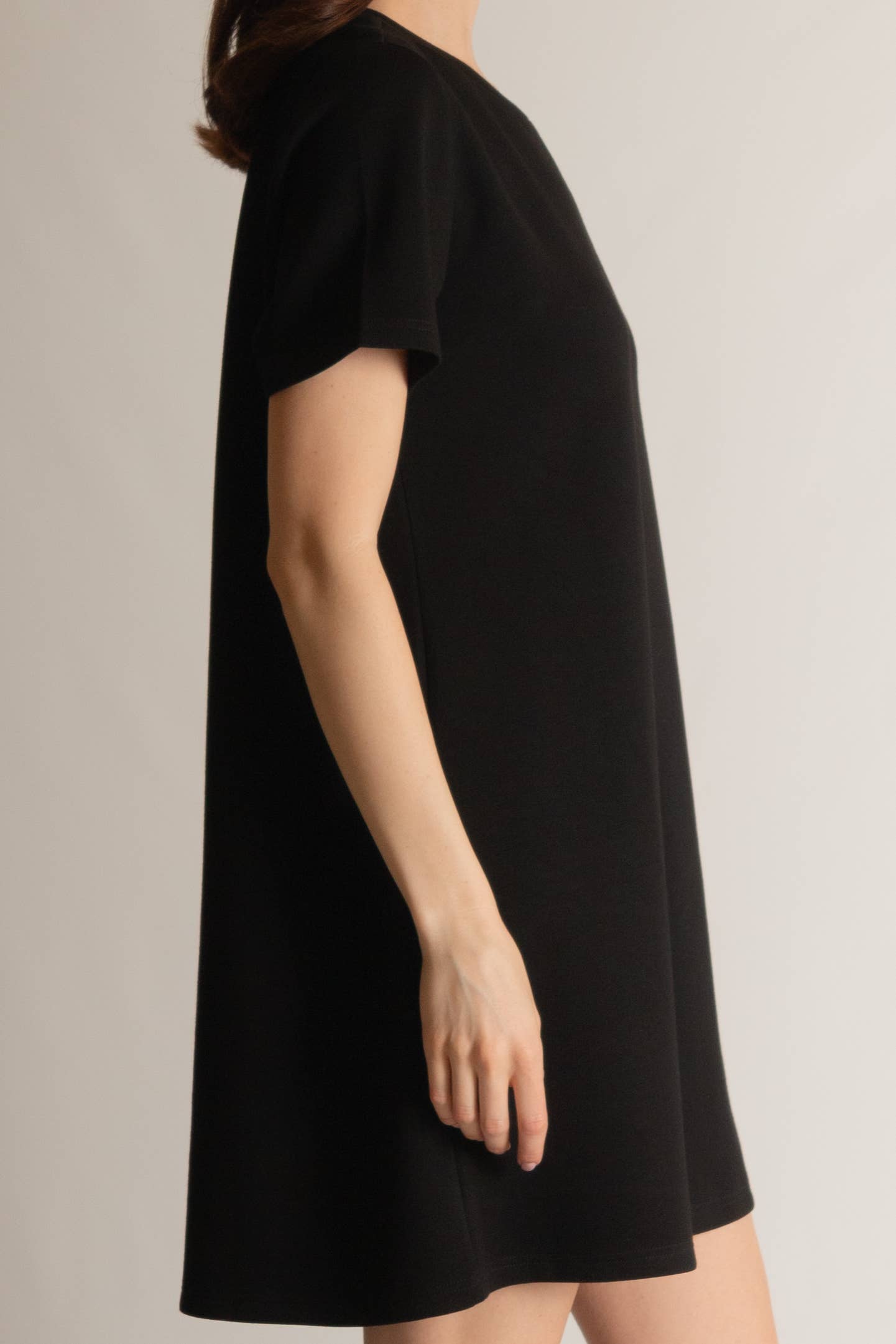 P. CILL Butter Modal Short Sleeve Dress: Navy / XL